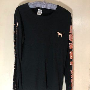 Black Long sleeve Sequenced Shirt. Pink Brand